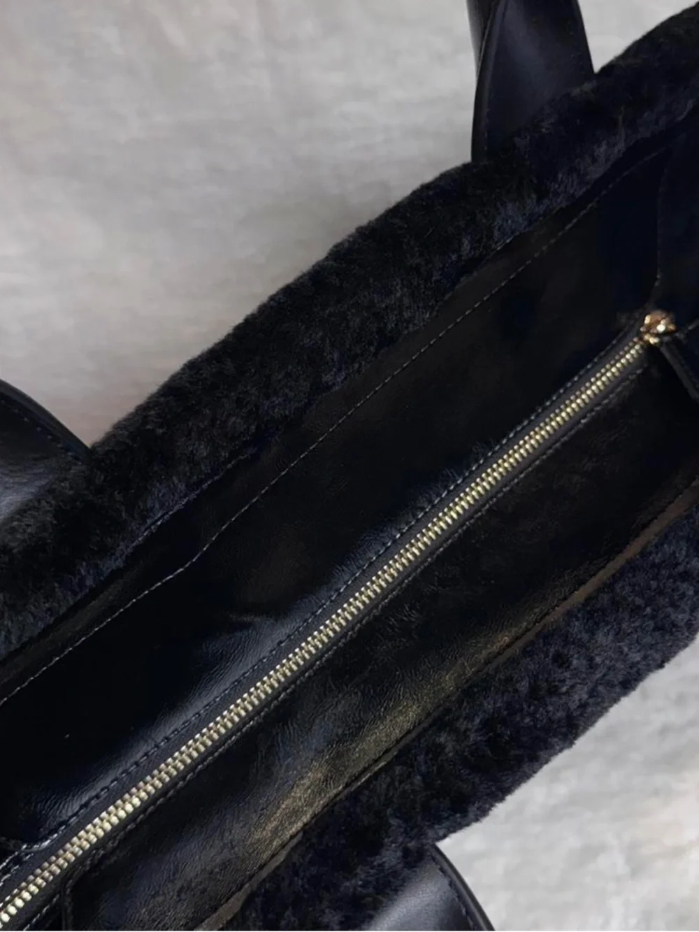 Kate Spade Jett Faux Sherling Tote Bag Black - Used 1 time